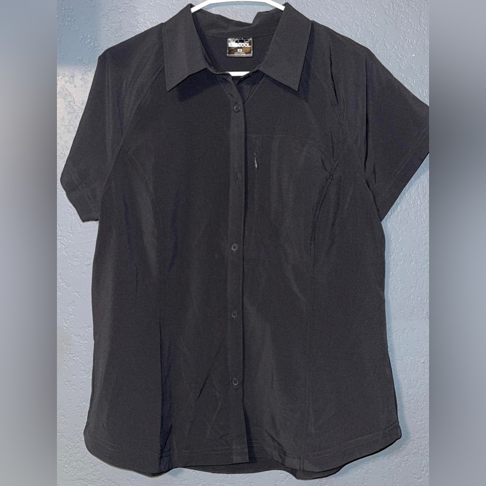 32 Degrees Men's Black Short Sleeve Button-Down Shirt